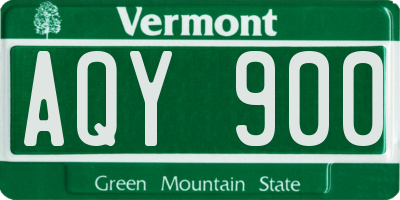VT license plate AQY900