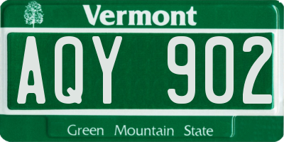 VT license plate AQY902