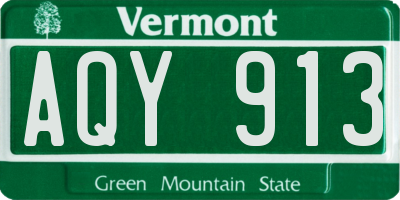 VT license plate AQY913