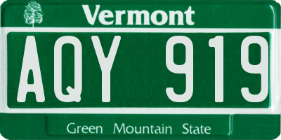 VT license plate AQY919