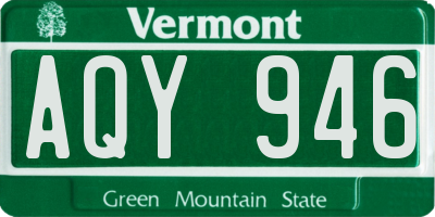 VT license plate AQY946