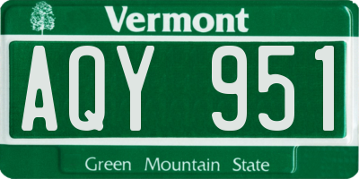 VT license plate AQY951