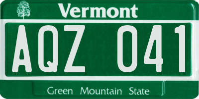 VT license plate AQZ041