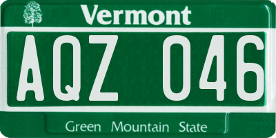 VT license plate AQZ046