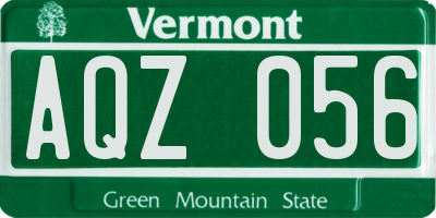 VT license plate AQZ056