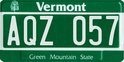 VT license plate AQZ057