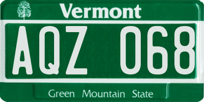 VT license plate AQZ068