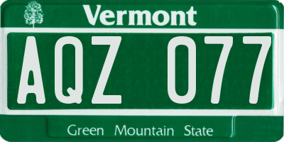 VT license plate AQZ077