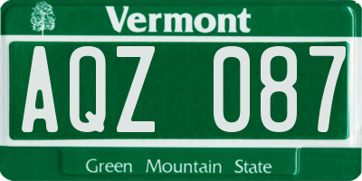 VT license plate AQZ087