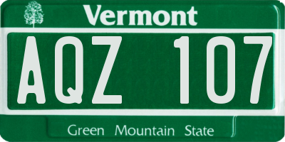VT license plate AQZ107