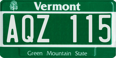VT license plate AQZ115