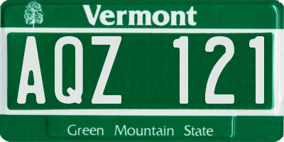 VT license plate AQZ121