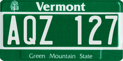 VT license plate AQZ127