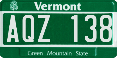 VT license plate AQZ138