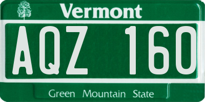 VT license plate AQZ160