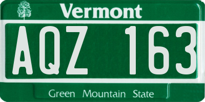VT license plate AQZ163
