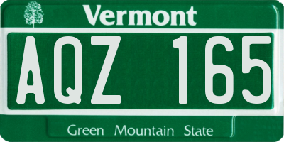 VT license plate AQZ165
