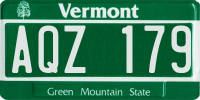 VT license plate AQZ179