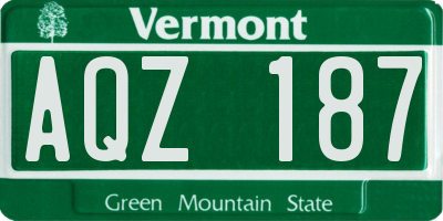 VT license plate AQZ187