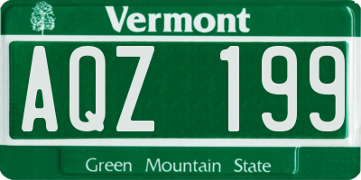 VT license plate AQZ199
