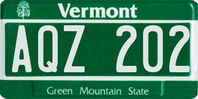 VT license plate AQZ202