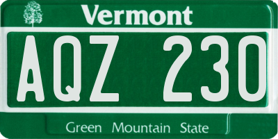 VT license plate AQZ230