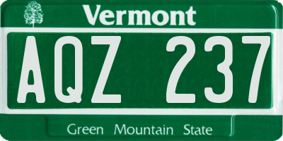VT license plate AQZ237