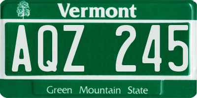 VT license plate AQZ245