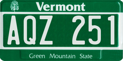 VT license plate AQZ251