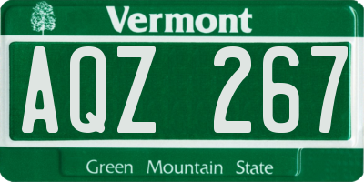 VT license plate AQZ267