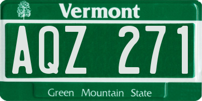 VT license plate AQZ271