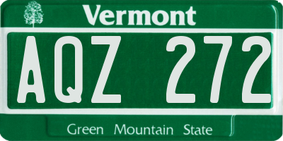 VT license plate AQZ272