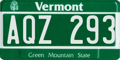 VT license plate AQZ293
