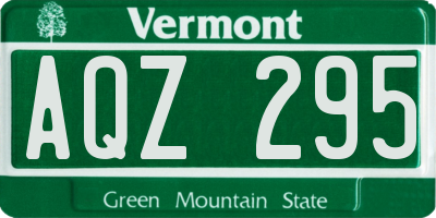 VT license plate AQZ295