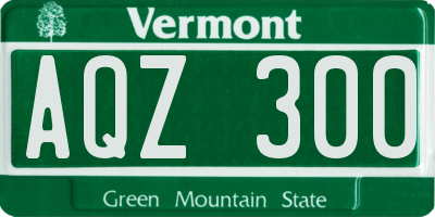 VT license plate AQZ300