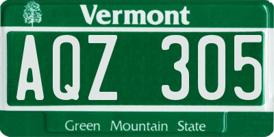 VT license plate AQZ305