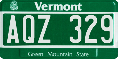VT license plate AQZ329