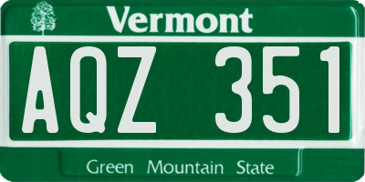 VT license plate AQZ351