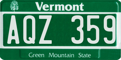 VT license plate AQZ359