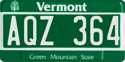 VT license plate AQZ364