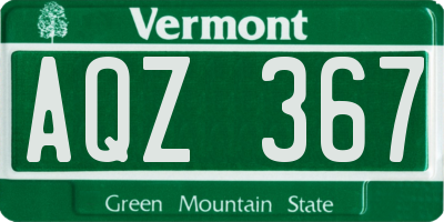 VT license plate AQZ367