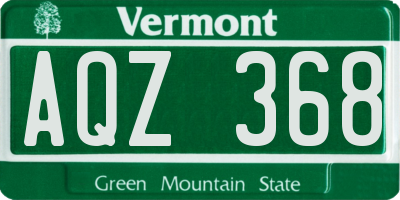 VT license plate AQZ368