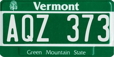 VT license plate AQZ373