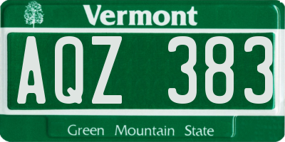 VT license plate AQZ383