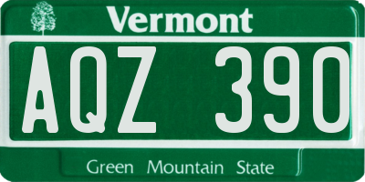 VT license plate AQZ390