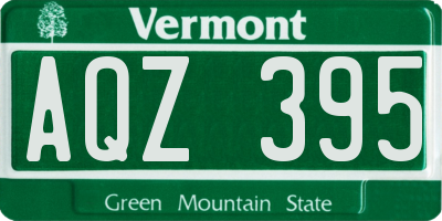 VT license plate AQZ395