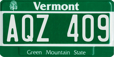 VT license plate AQZ409