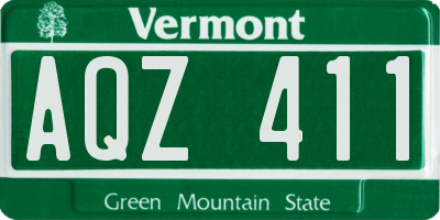 VT license plate AQZ411
