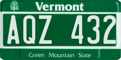 VT license plate AQZ432