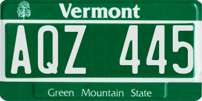 VT license plate AQZ445